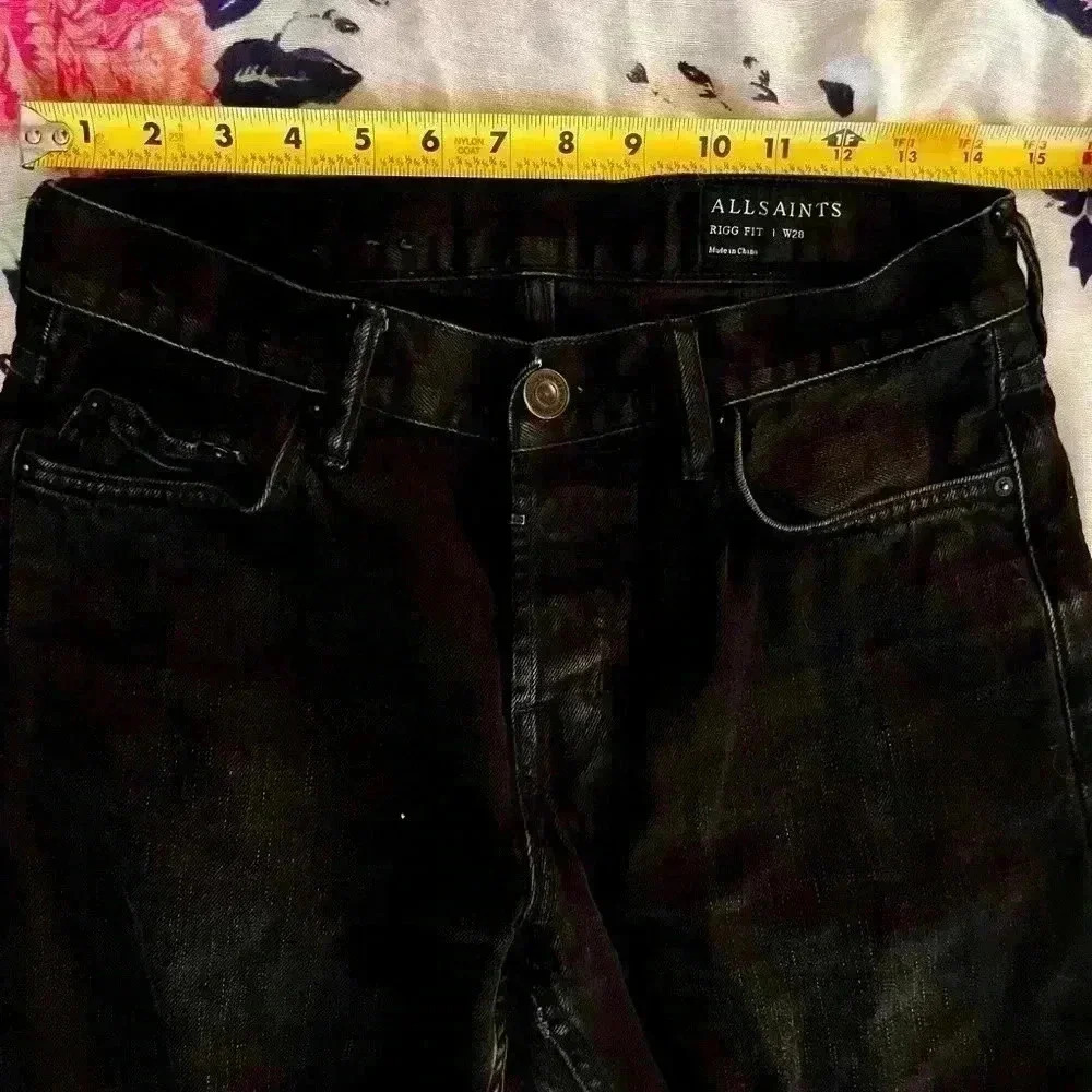 All Saints Rigg Fit Black Jeans Men's Size 28 - Picture 7 of 8
